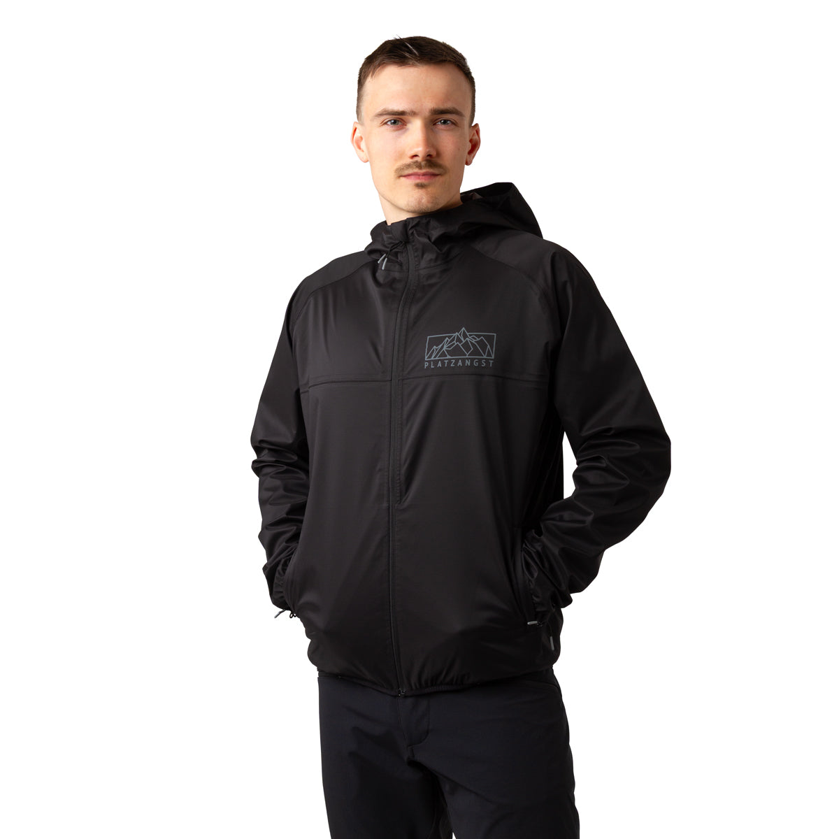 DFL EVO Regenjacke in Schwarz Pose 2