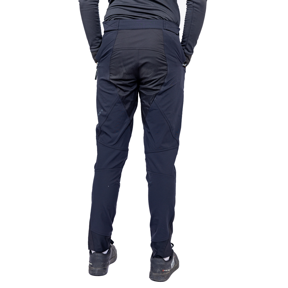 Kinder MTB-Hose für den Herbst, CF Hybrid in Schwarz - Rückansicht