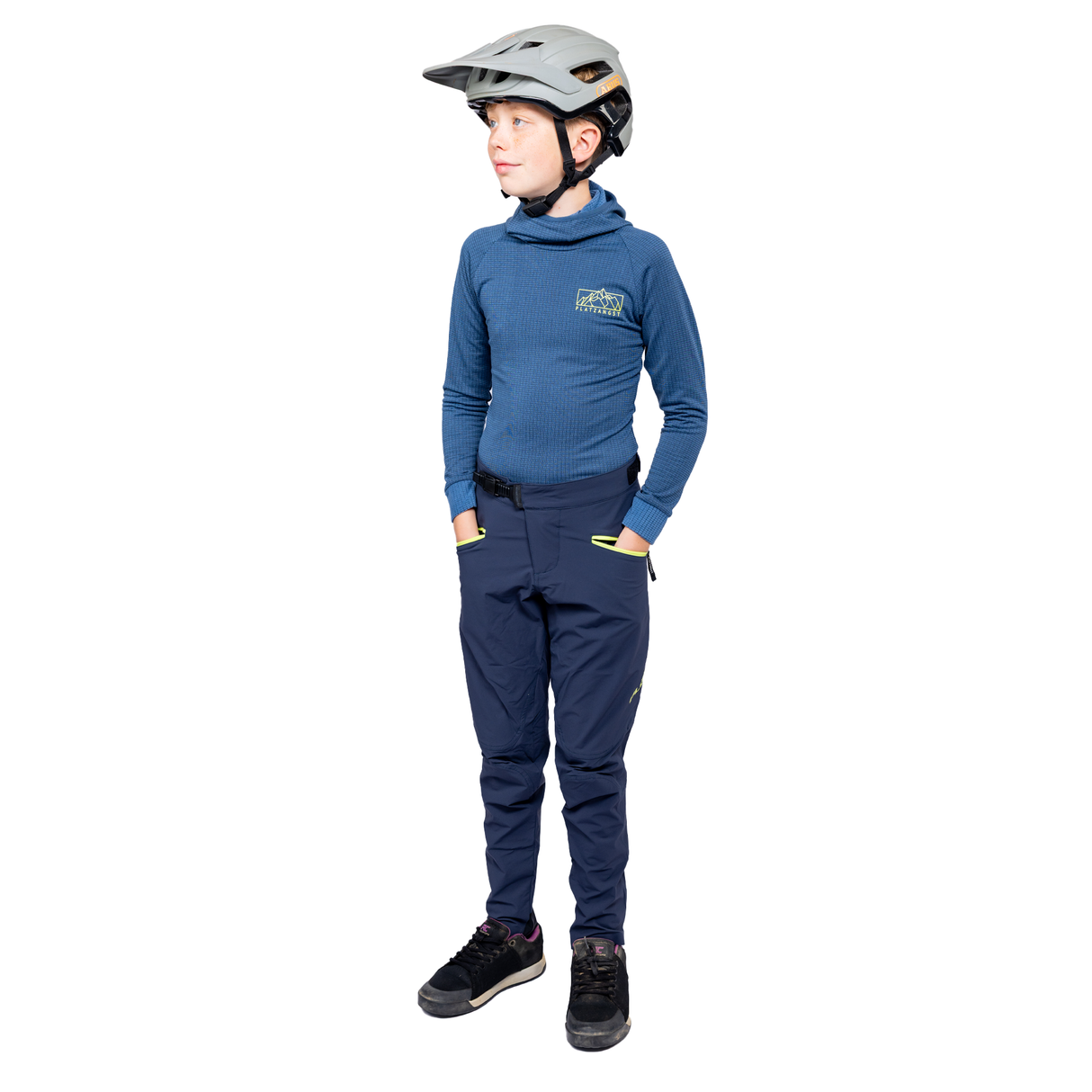 Kinder MTB-Hose CF Tight in Blau - Kombination mit MR-LS Trikot in Blau