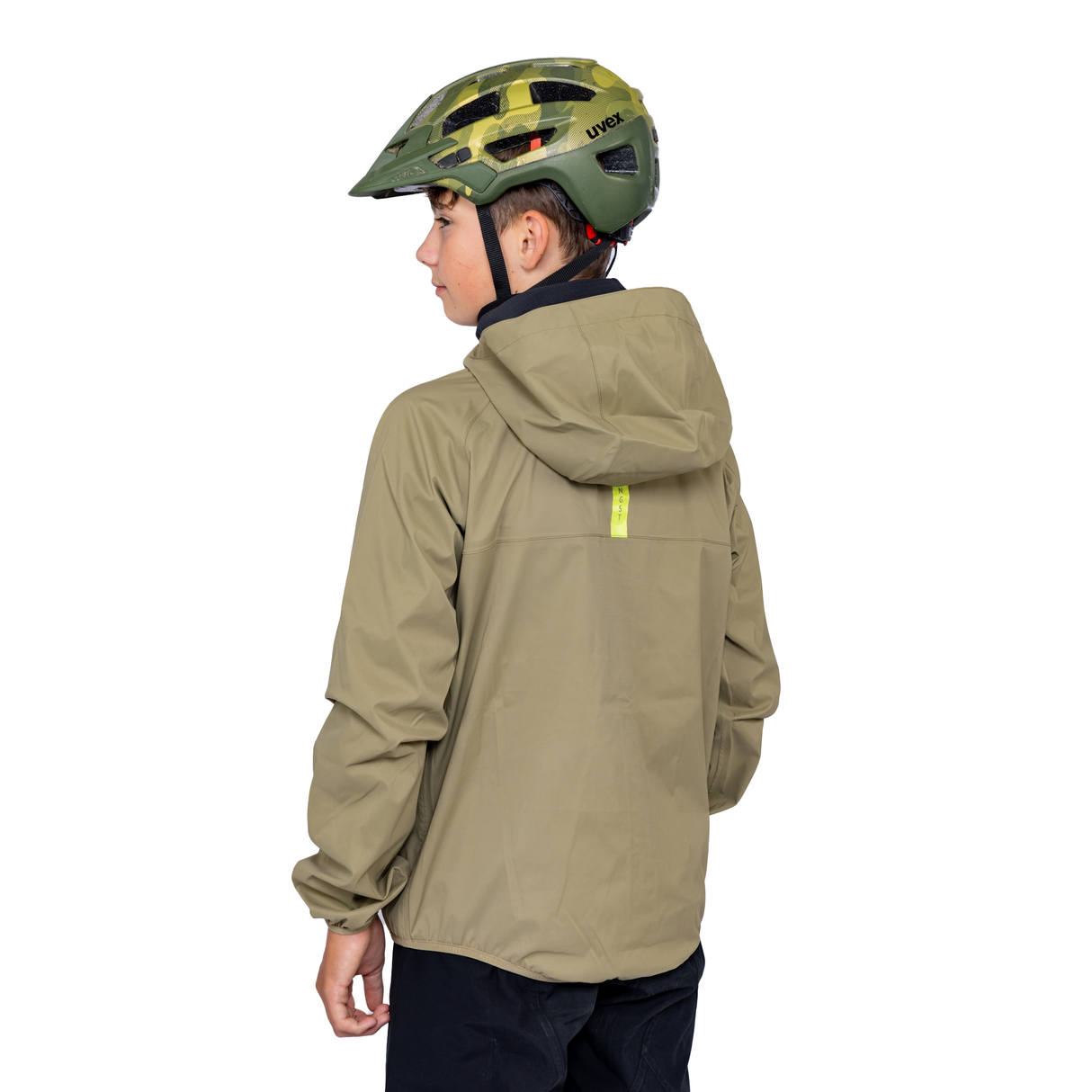 Regenjacke für Kinder in Grün - Rückansicht