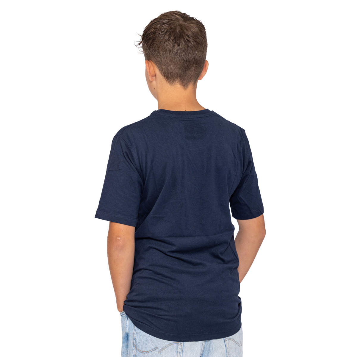 Kinder T-Shirt Logo in Blau - Rückseite