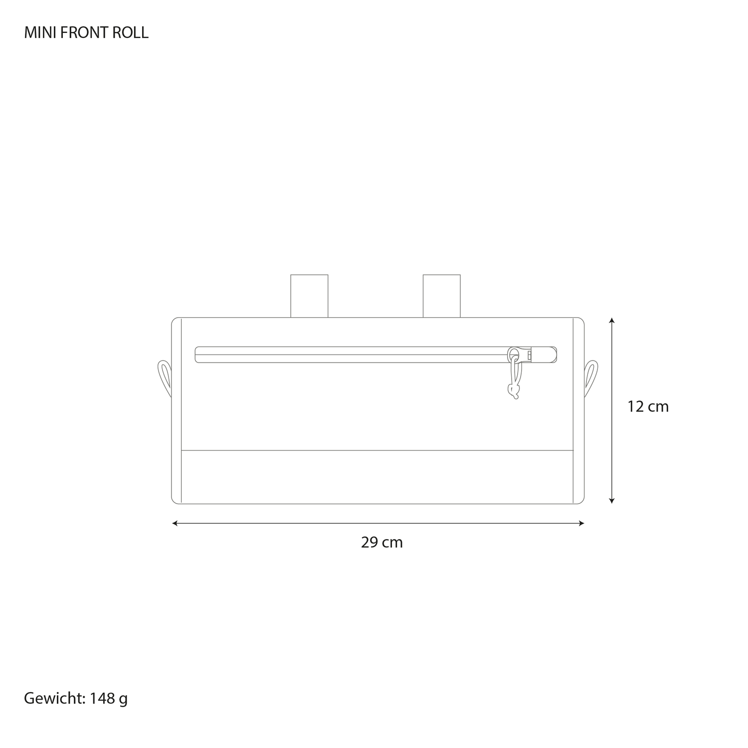 Taschenmaße Mini Front Roll