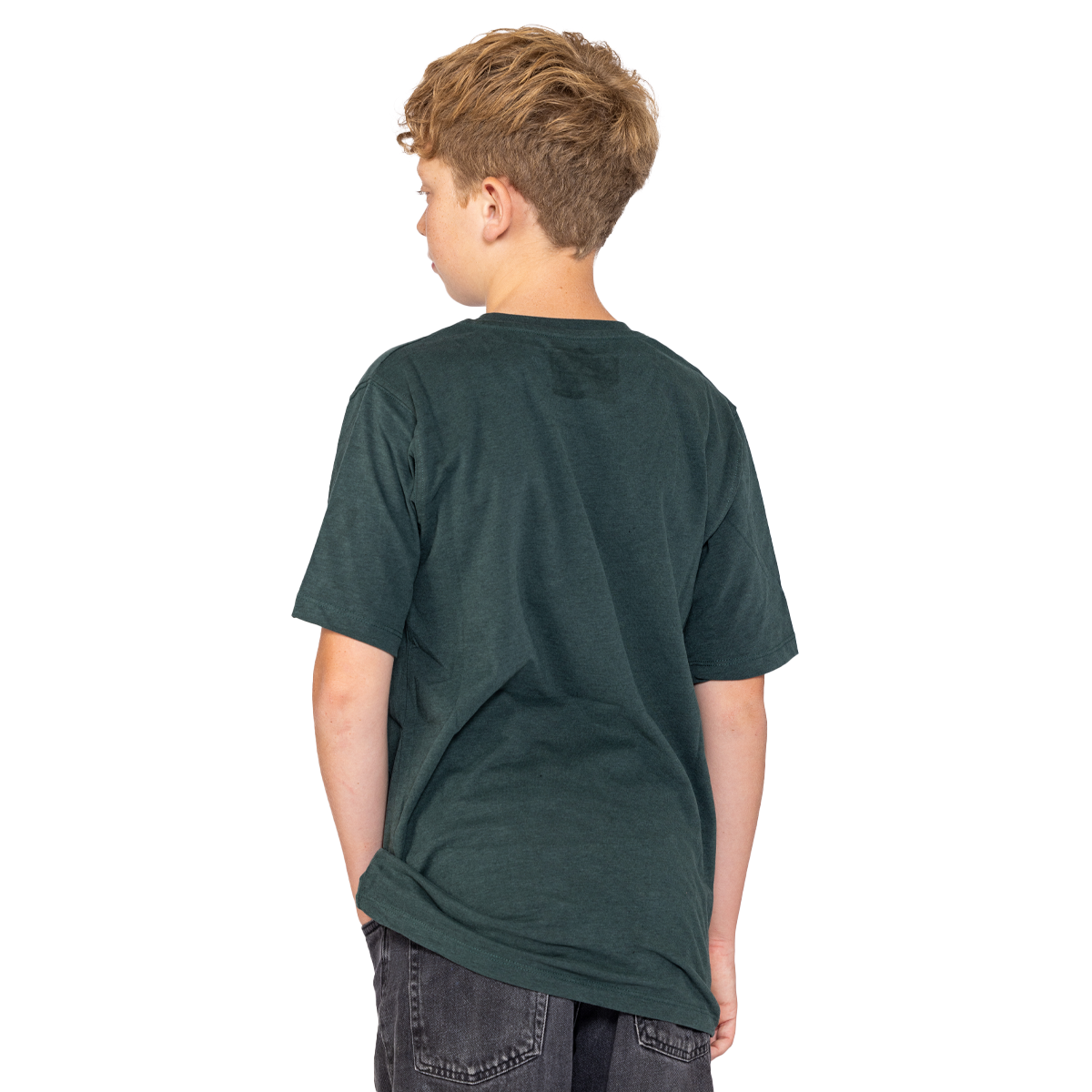 Kinder T-Shirt Mountain Logo in Grün - Rückseite