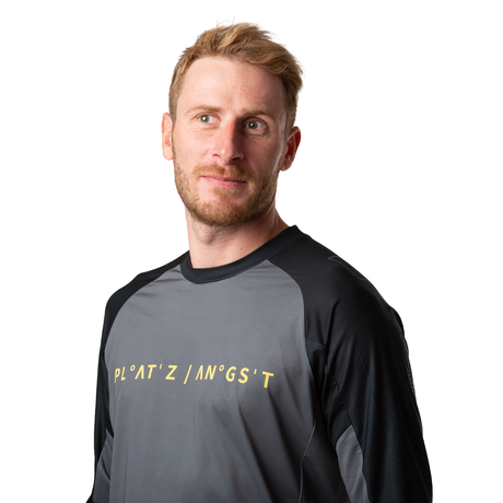 Platzangst PRO Jersey - Grau mit Aufdruck, Nahaufnahme 2