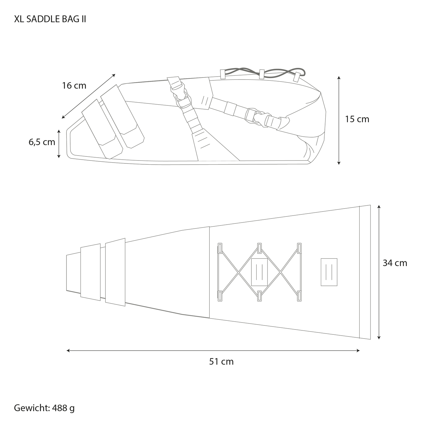 Taschenmaße XL Saddla Bag II
