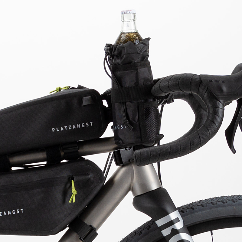 platzangst fahrradtasche Bottle Bag Lenkertasche Grau – Platzangst 1L Stauraum & Zugriff