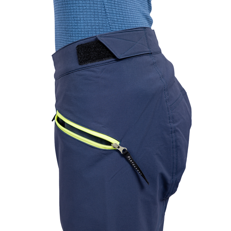 Kinder MTB-Hose CF Tight in Blau - Detailansicht Reißverschluss