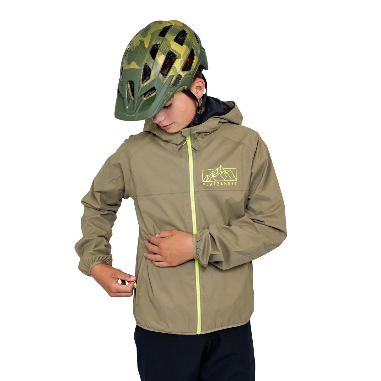 Regenjacke für Kinder in Grün - Detailansicht