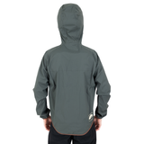 Regenjacke DFL EVO Grün - Rückansicht, Kapuze über dem Helm