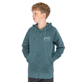 Kinder Hoodie P-Zip in Grün - Vorderseite Variante 2