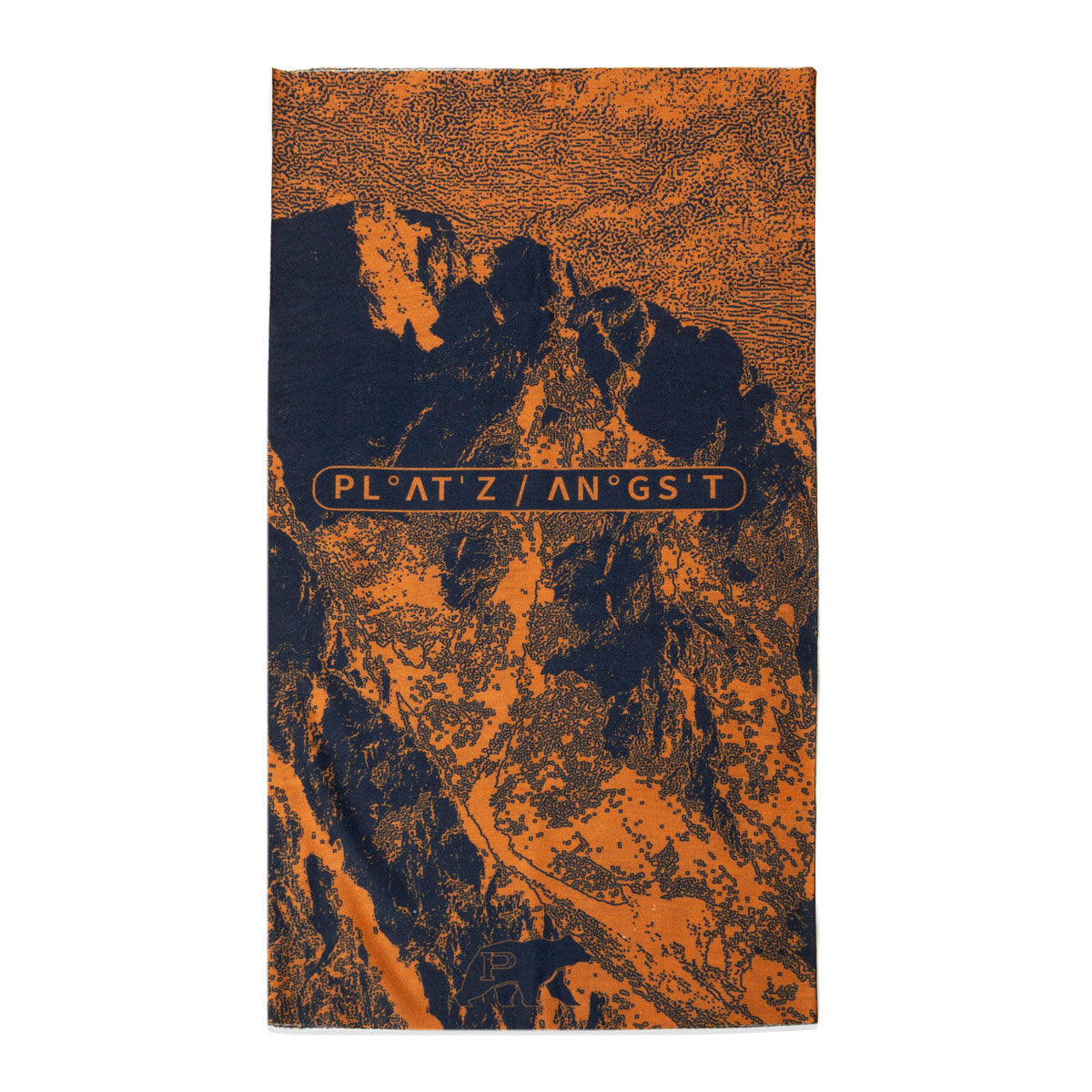 Flach liegendes Halstuch in Braun mit Berg-Design